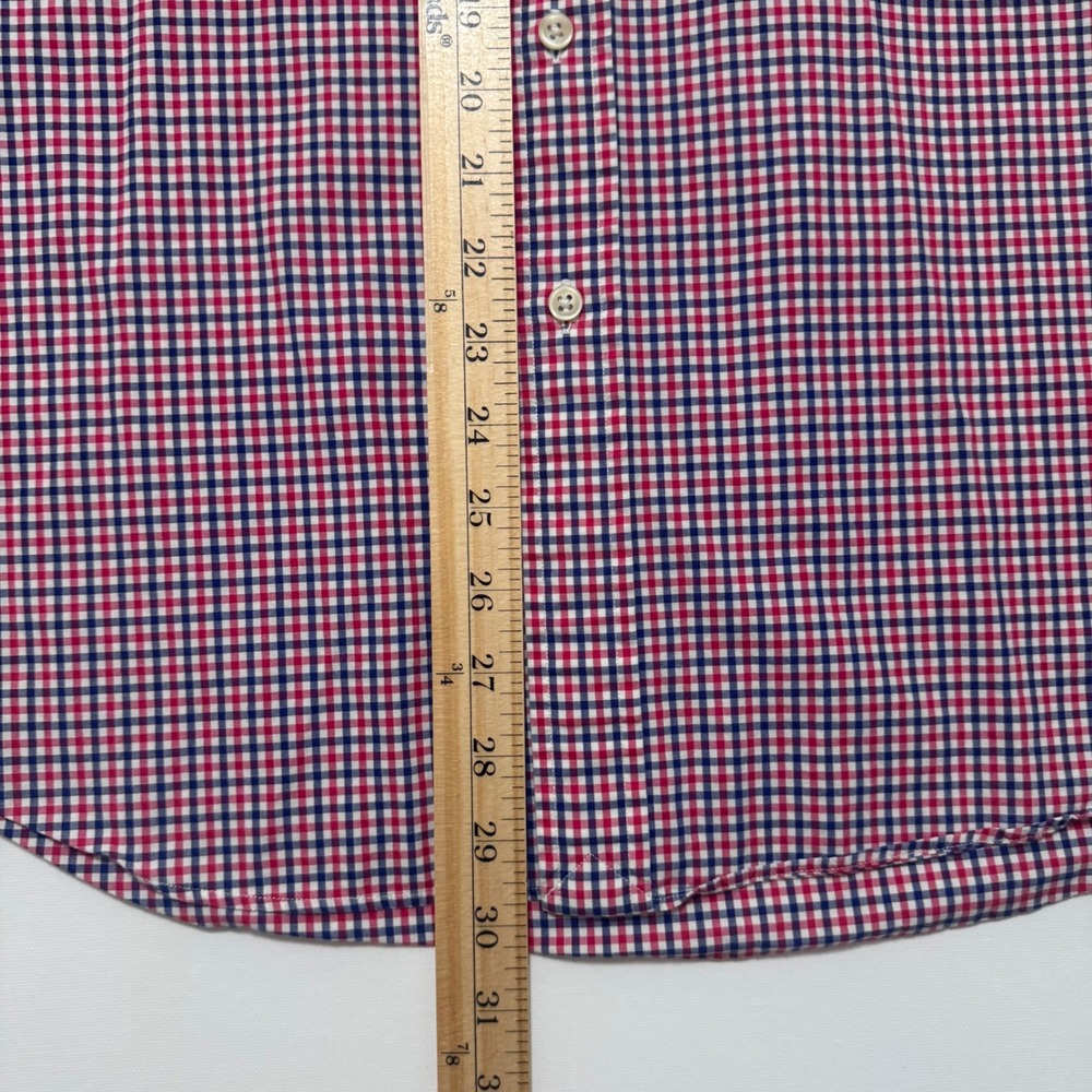 Ralph Lauren Button Down Shirt Mens L Red Blue Gingham Excellent Long Sleeve - Picture 6 of 7